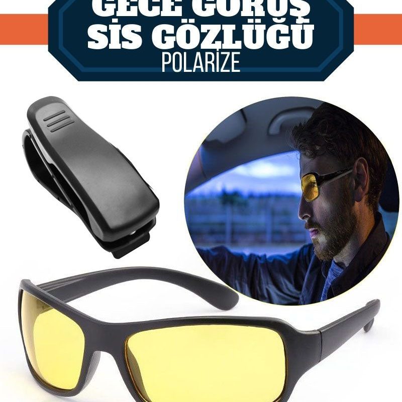 Gece Sürüş ve Sis Gözlüğü  Gözlük Tutucu Hediyeli