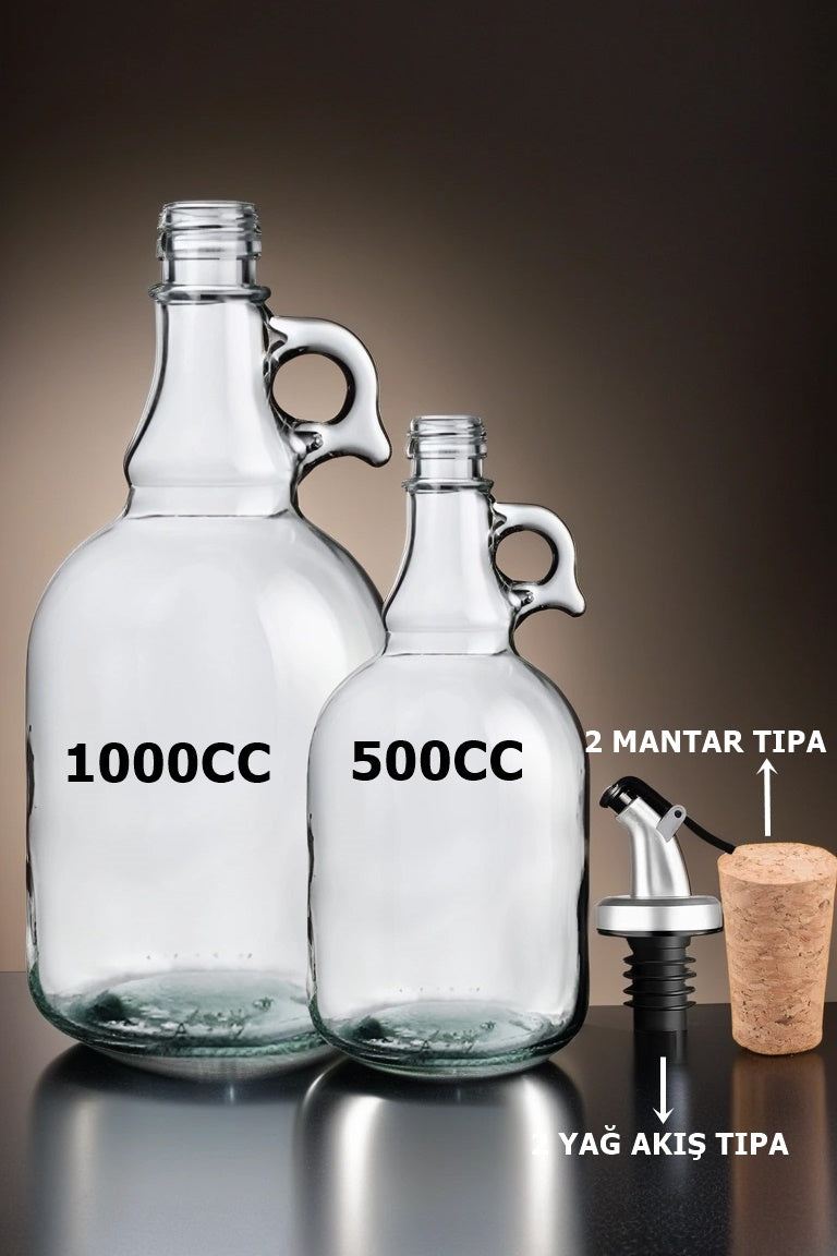 Yağ Şişe Seti 4 Adet Mantar ve Tıpa F.Geronimo Design