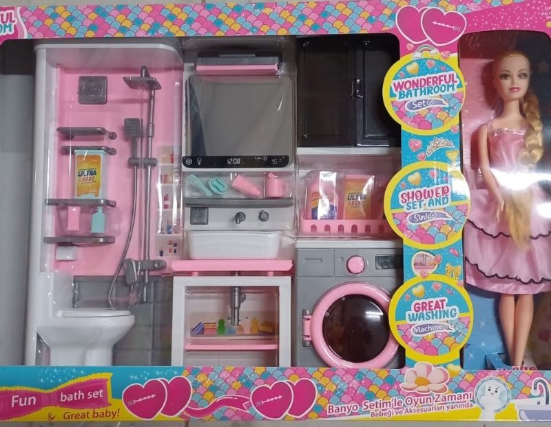 KUTUDA 3LÜ BANYO ÇAMAŞIR MAKİNASI SETİ BEBEKLİ