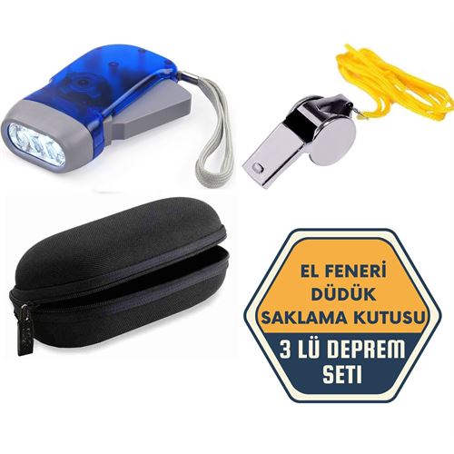 Takaz Global Pilsiz El Feneri Düdük Deprem Seti