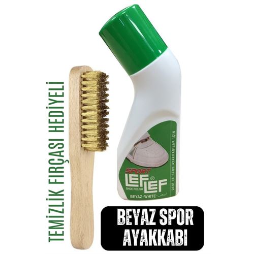 Nuri Leflef Beyaz Spor Ayakkabı Boyası Temizlik Fırçalı Set
