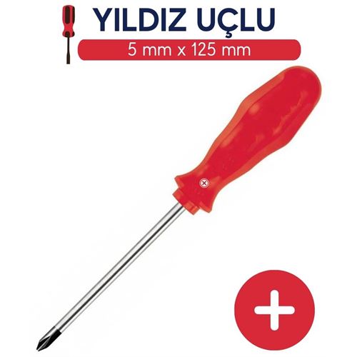 Takaz Global 5 mm Uç 12,5 Cm Uzunluk Yıldız Uç Tornavida