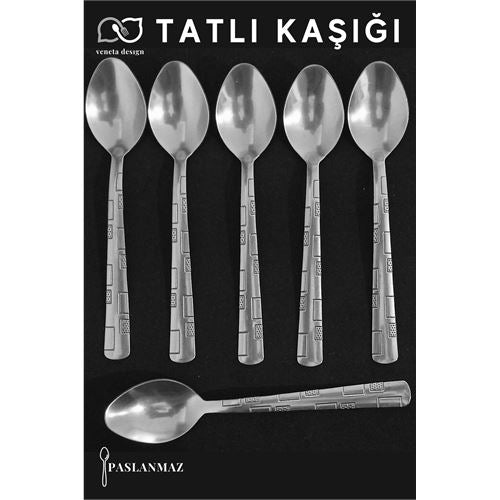 Takaz Global Veneta 6 lı Paslanmaz Tatlı Kaşığı Seti