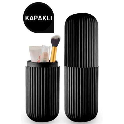 Takaz Global Diş Fırça Gözlük Kozmetik Kapaklı Organizer Kutu SİYAH
