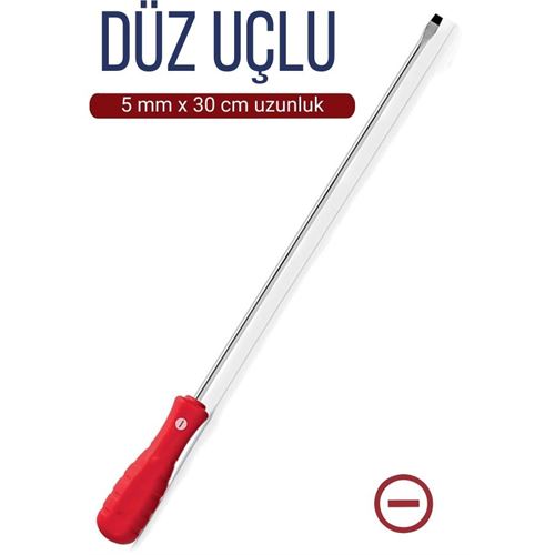 Takaz Global 5 mm Uç 30 Cm Uzunluk Düz Uç Tornavida 718382