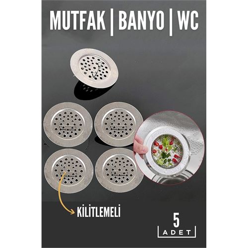 Takaz Global Kilitli Lavabo Süzgeci Figgini Design 5 ADET