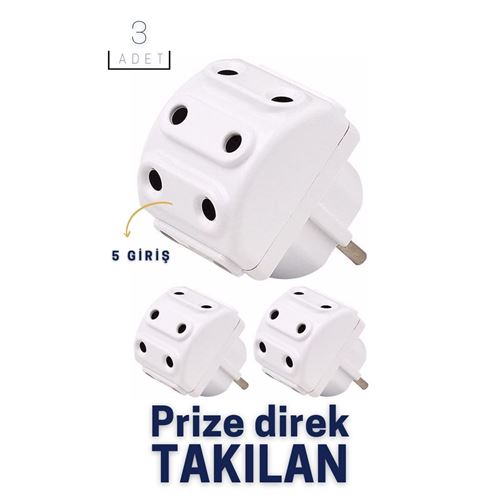 Takaz Global 5 Girişli Priz Çoğaltıcı 3 LÜ PAKET