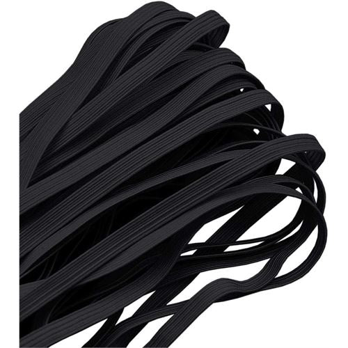 Takaz Global Yassı Bel Paça Giysi Lastiği 50 Mt 5 mm SİYAH