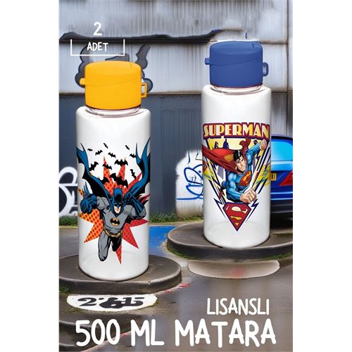 Takaz Global Batman+Superman 500ML Matara 2 li Set